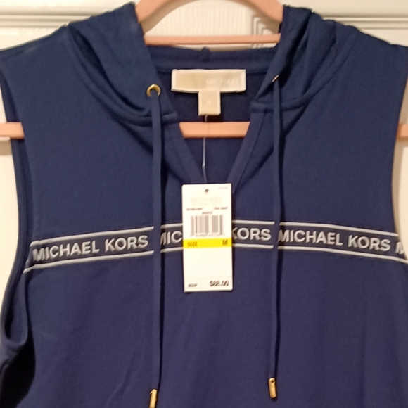 MICHAEL KORS MK LOGO TRUE NAVY SHORTS ROMPER W/ HO - Picture 11 of 16